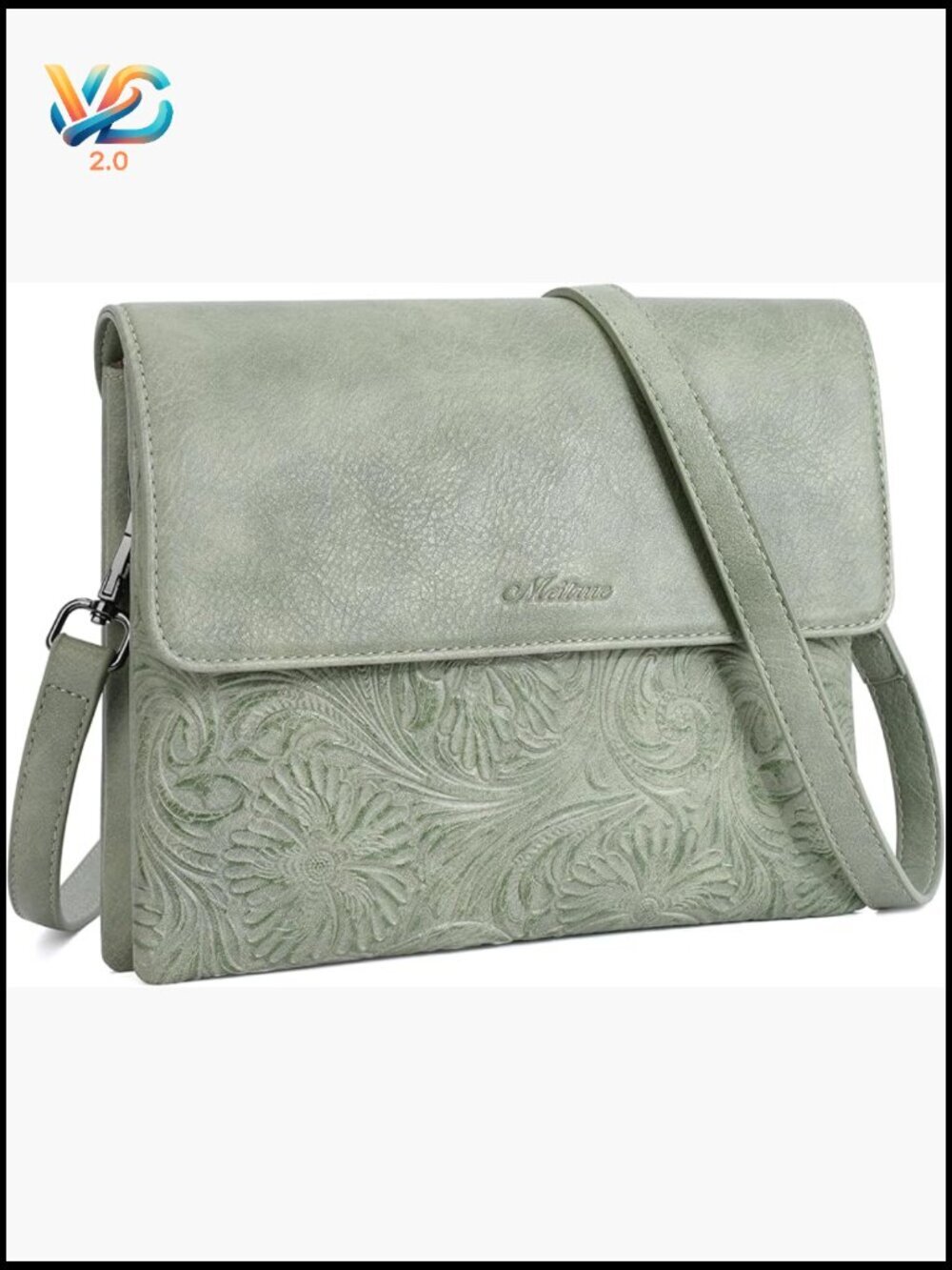 Vegan Leather Crossbody Bag with Phone Pocket & Adjustable Strap